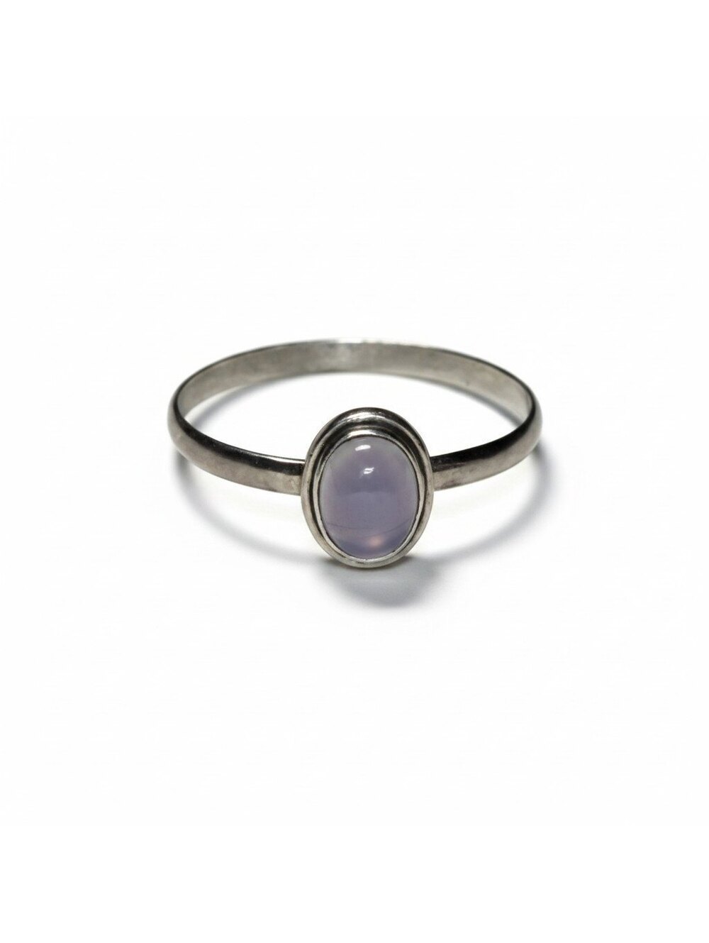 925 sterling silver lavender oval cabochon ring size 7